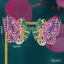 Load image into Gallery viewer, Jimbora Luxury Trendy Charm Shiny Butterfly Big Earrings Jewelery for Women Fashion Wedding Daily Earring Jewelry High Quality