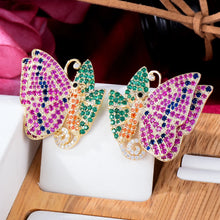 Load image into Gallery viewer, Jimbora Luxury Trendy Charm Shiny Butterfly Big Earrings Jewelery for Women Fashion Wedding Daily Earring Jewelry High Quality
