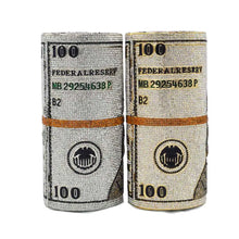 Load image into Gallery viewer, Fashion Money Cylinder designer Evening Bags Dollar Crystal Bags Silver Gold Party Purse Clutch Bags Women Handbags SM69