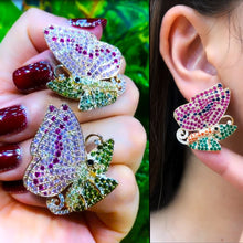 Load image into Gallery viewer, Jimbora Luxury Trendy Charm Shiny Butterfly Big Earrings Jewelery for Women Fashion Wedding Daily Earring Jewelry High Quality